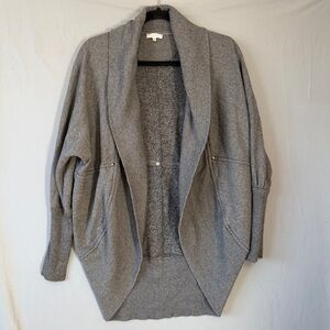 Wilfred Aritzia Womens Diderot Open Front Sweater Cardigan M Grey Cocoon Preppy